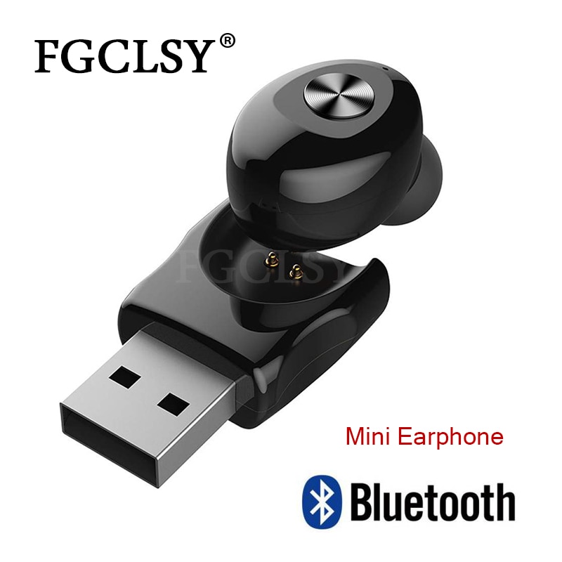 FGCLSY USB charge Mini sans fil Bluetooth écouteur voiture bluetooth V5.0 sport sans fil casque avec micro pour iPhone XR