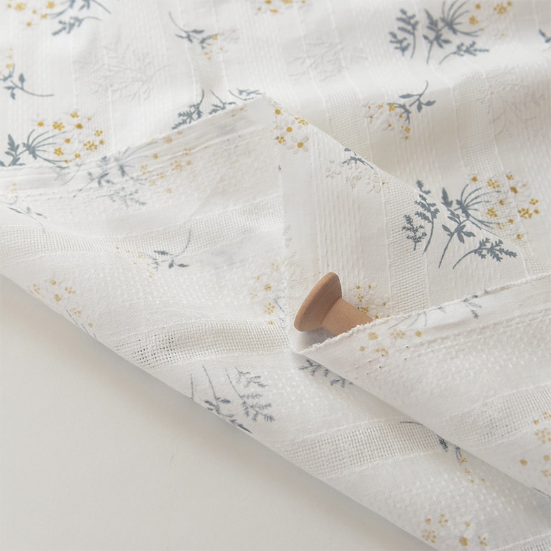 Flower jacquard cotton Fabric 3D printing Cloth for DIY summer Dress making material