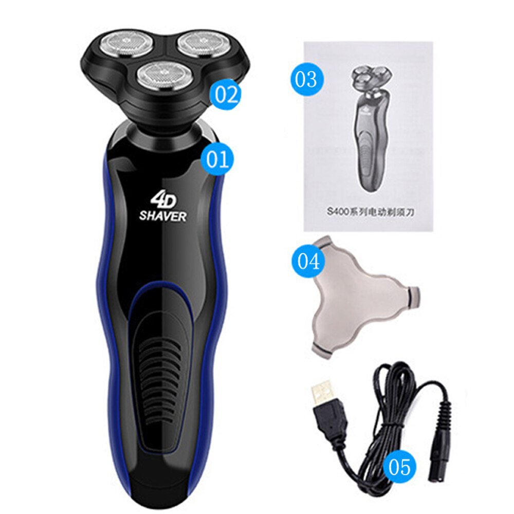 Elektrische Scheerapparaten Scheren Machine 4 In 1 Baard Scheerapparaten 4D 3 Blades Neus Tondeuse Tondeuse Oplaadbare Voor Mens Elektrische scheerapparaat: Standard no box