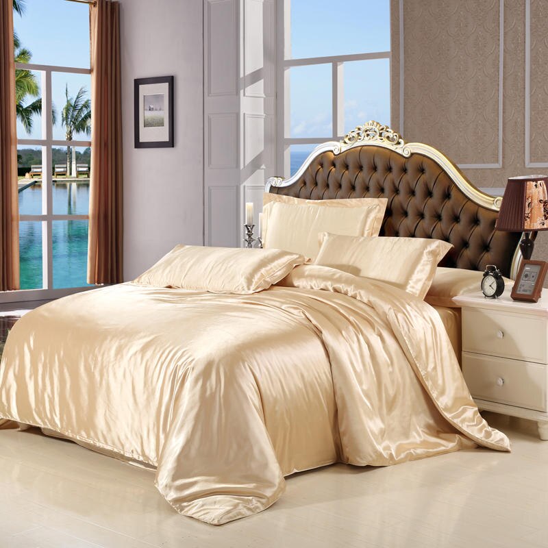 1Pc Emulatie Zijde Satijn Kussensloop Kussensloop Zijden Kussensloop 48X74Cm Diverse Kleuren Te Kiezen Standaard/Queen: camel