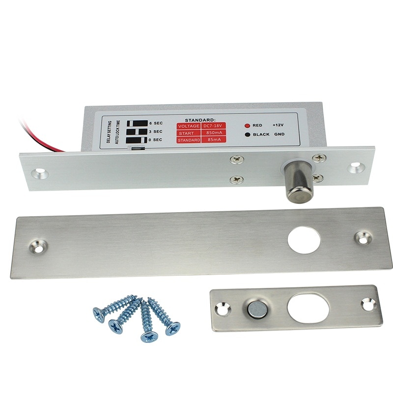 Magnetische Solenoid Elektrische Bolt Deurslot Lage Temperatuur Bolt Lock Nc Modus Voor Deur Toegangscontrole