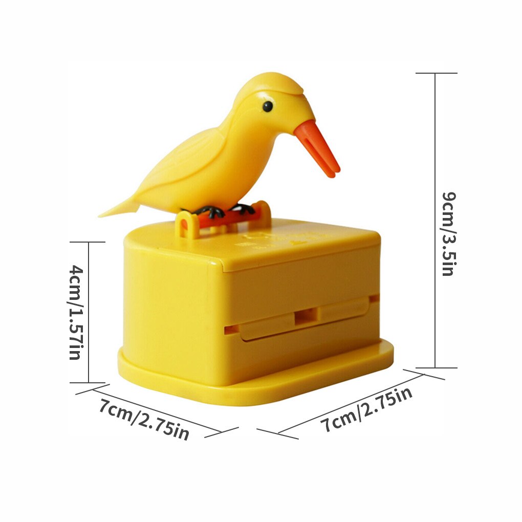 Toothpick Box Toothpick Storage Case Full-Automatic Dispenser Bird Shape ABS Holder Small Bird Bamboo Stick Box: 1