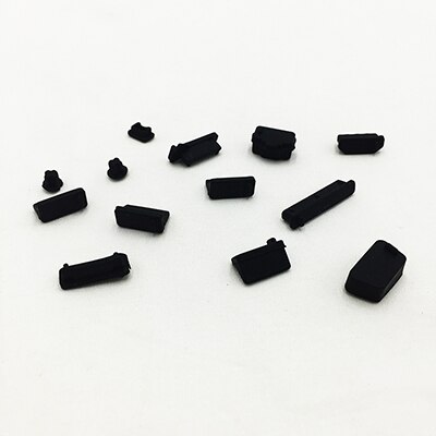 Prise Anti-poussière en Silicone coloré, prise Anti-poussière pour ordinateur portable, prise usb, accessoires d'ordinateur, 13: black
