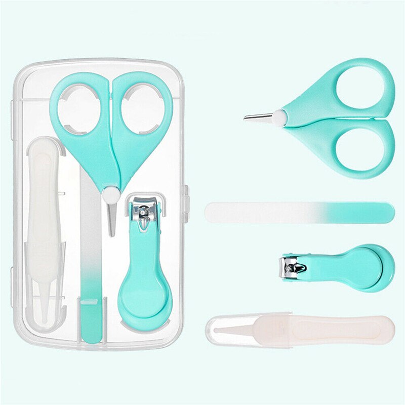 4 stuks/doos baby nagelkunstgereedschap veilige nagelknipper schaar vijl gezondheidssets babyverzorging nagelverzorging gezondheidssets