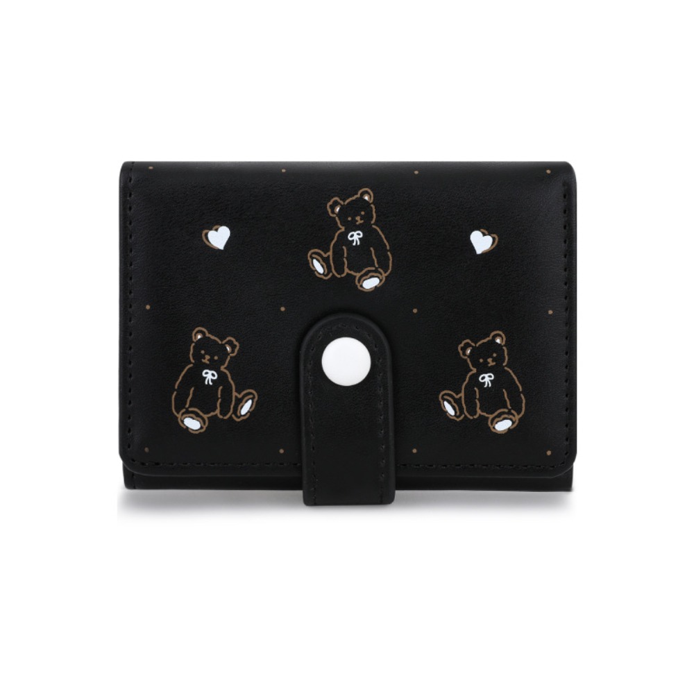 Kreative Bär Drei-fach Brieftasche Cartoon Koreanischen Stil Kurze Brieftasche PU Leder Karte Halter Frauen Geldbörse Student: Blau