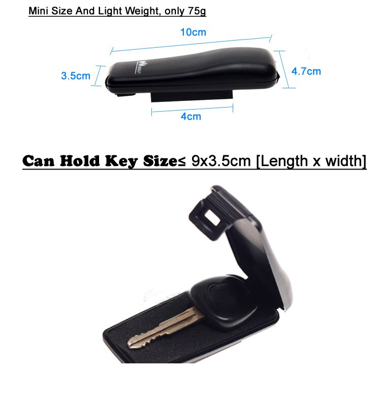 Portable Magnetic Key Case Plastic Rust-free Construction Hidden Magnet Safe Box Key Storage Box