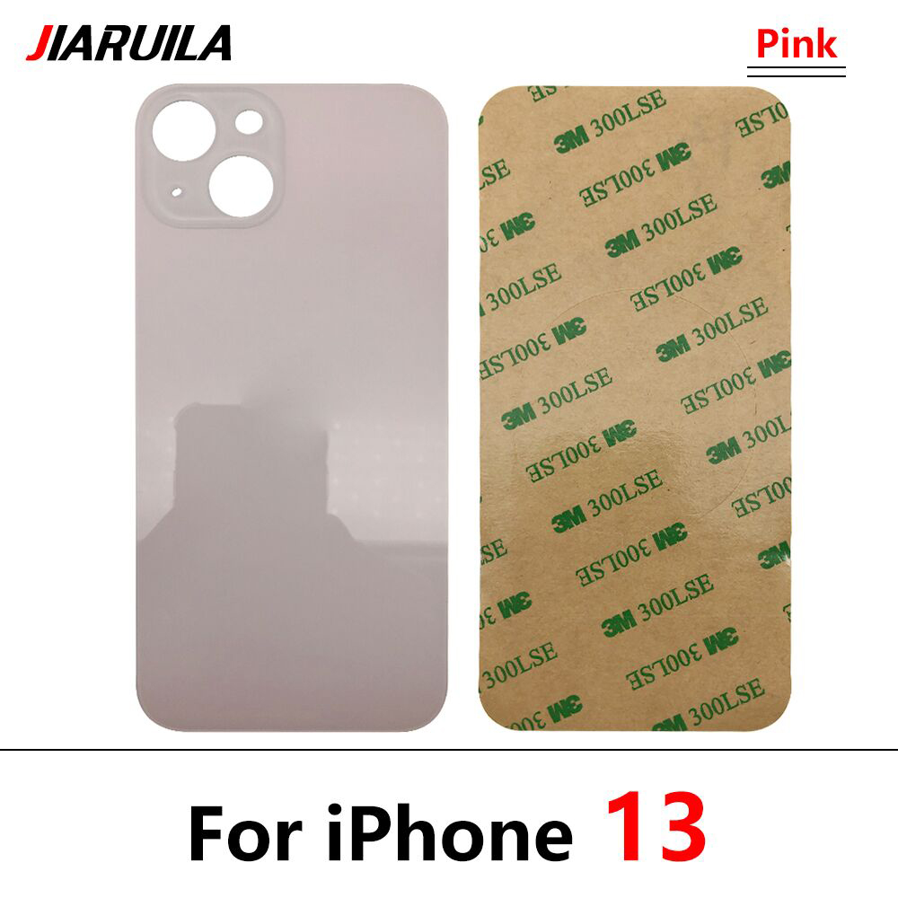 Big Hole powrót bateria drzwi tylna pokrywa szklana pokrywa baterii Case z klejem zamiennik dla iPhone 13 Pro Max: For iPhone 13 Pink