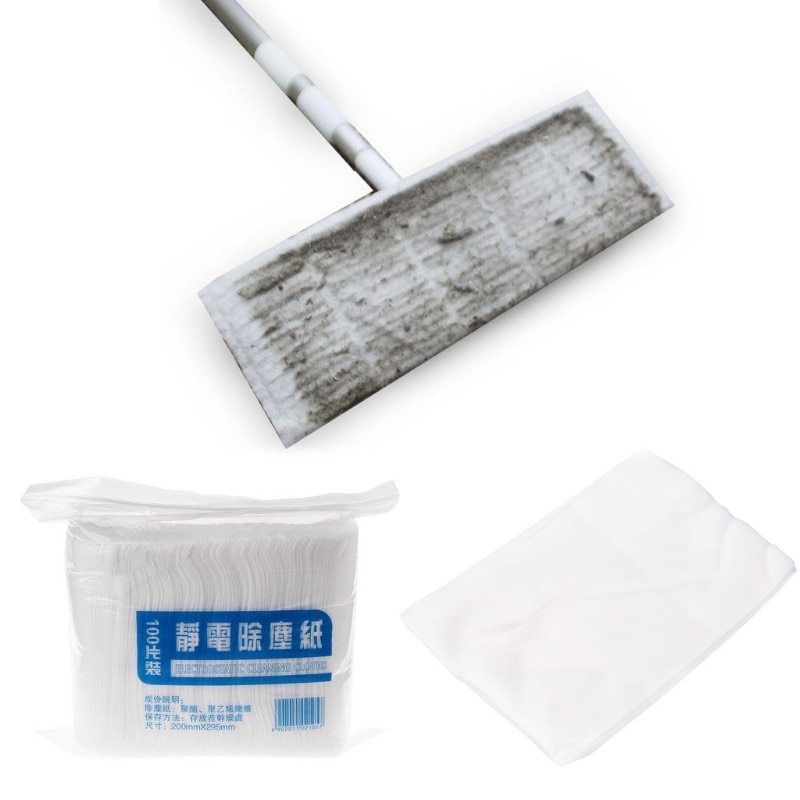 Balai serpillière jetable anti-poussière électrostatique, 300/100 pièces, lingettes de rechange pour la cuisine, la salle de bain et la maison