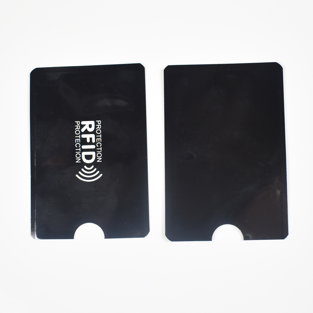 Manchon pour cartes Rfid anti-balayage, 6.3x9.1cm, 1 pièce/lot, blocage des cartes bancaires de Protection, porte-cartes de crédit en Aluminium: Black