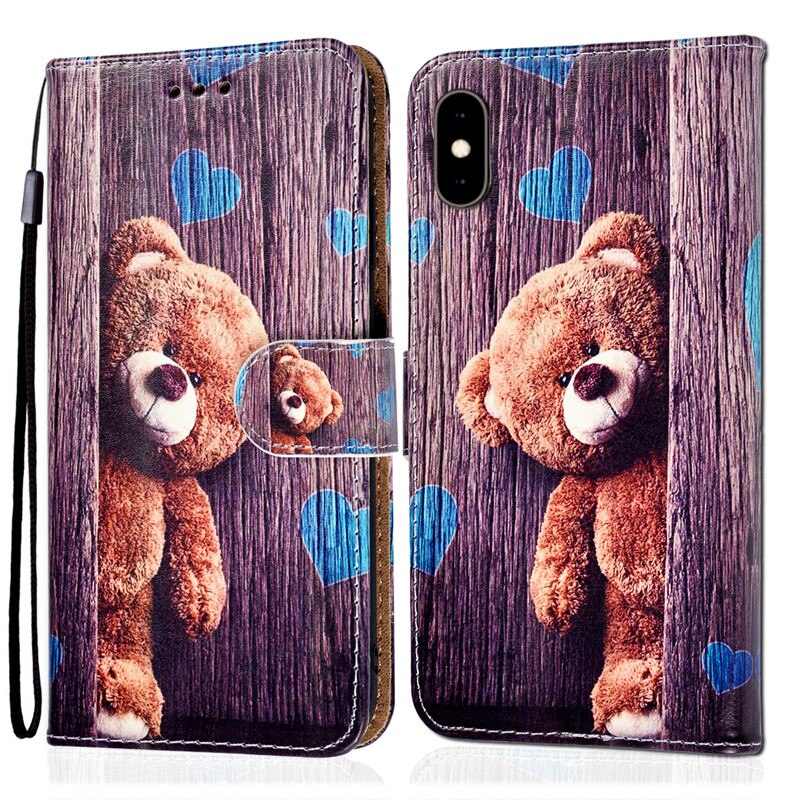 Leder Flip Fall Für Alcatel 3X Fall Gedruckt Zurück Abdeckung Für Alcatel 3X 5061A 5061K Fundas Coque abdeckung Capa: B5