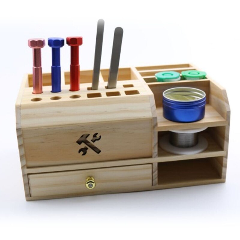 Wooden Multi-purpose Storage Organizer with Drawerfor Tools and Sundries Storage Box Tools and Artist Tool Box
