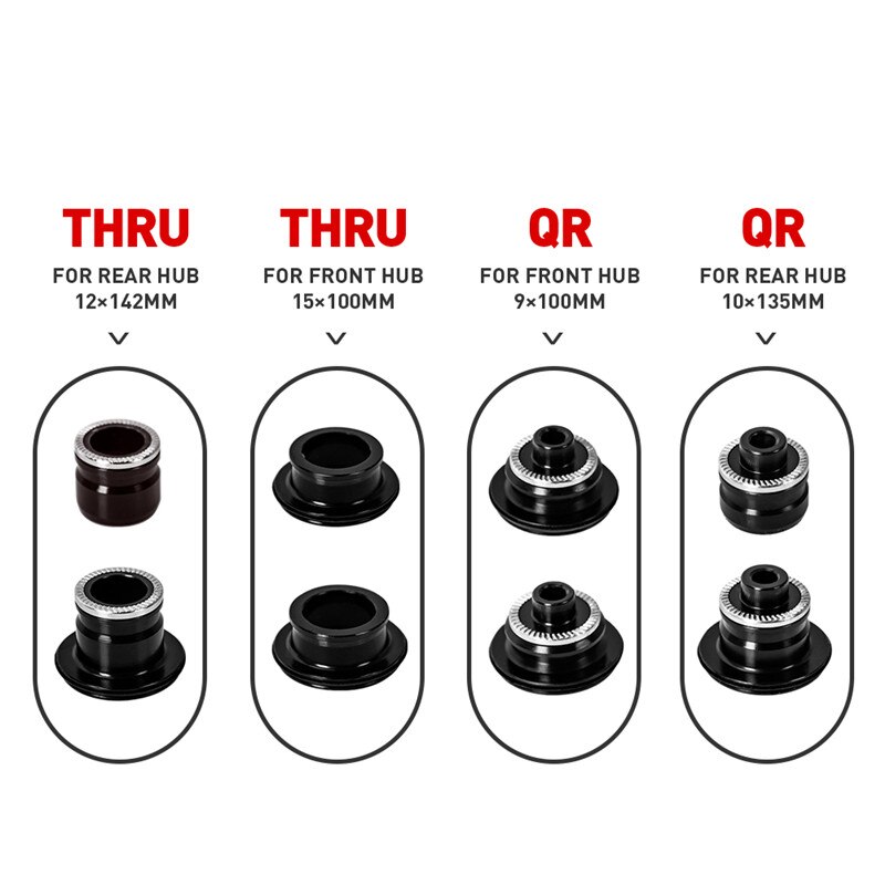 Koozer XM490 Hub Caps MTB Bicycle Hubs Converters Mountain Bike Hubs End Cap QR Or THRU Front Or Rear Hub Cap