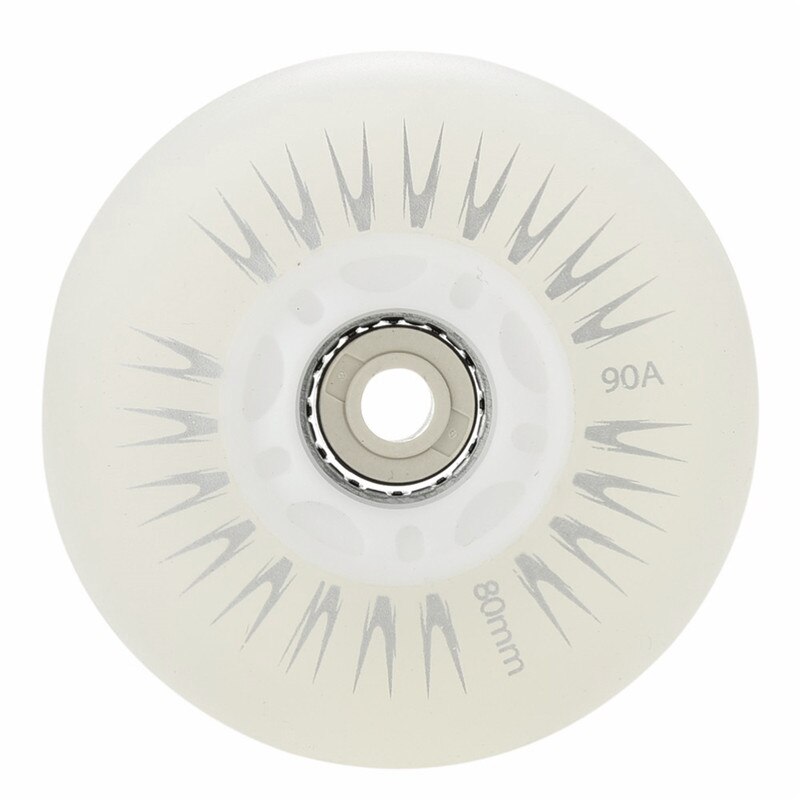 1 stk blinkende led-lysrulle inline glidende skøyter flash pu rulleskøytehjul rulleskift erstatning 80mm 90a hardhet: Hvit