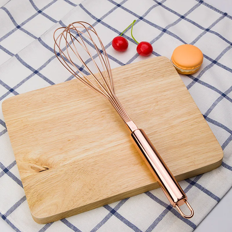 1Pcs Gold Edelstahl Schneebesen Hand Schneebesen Ei Mixer Backen Kuchen Werkzeug Backen Set Hause Ei Werkzeuge Küche zubehör für Ei
