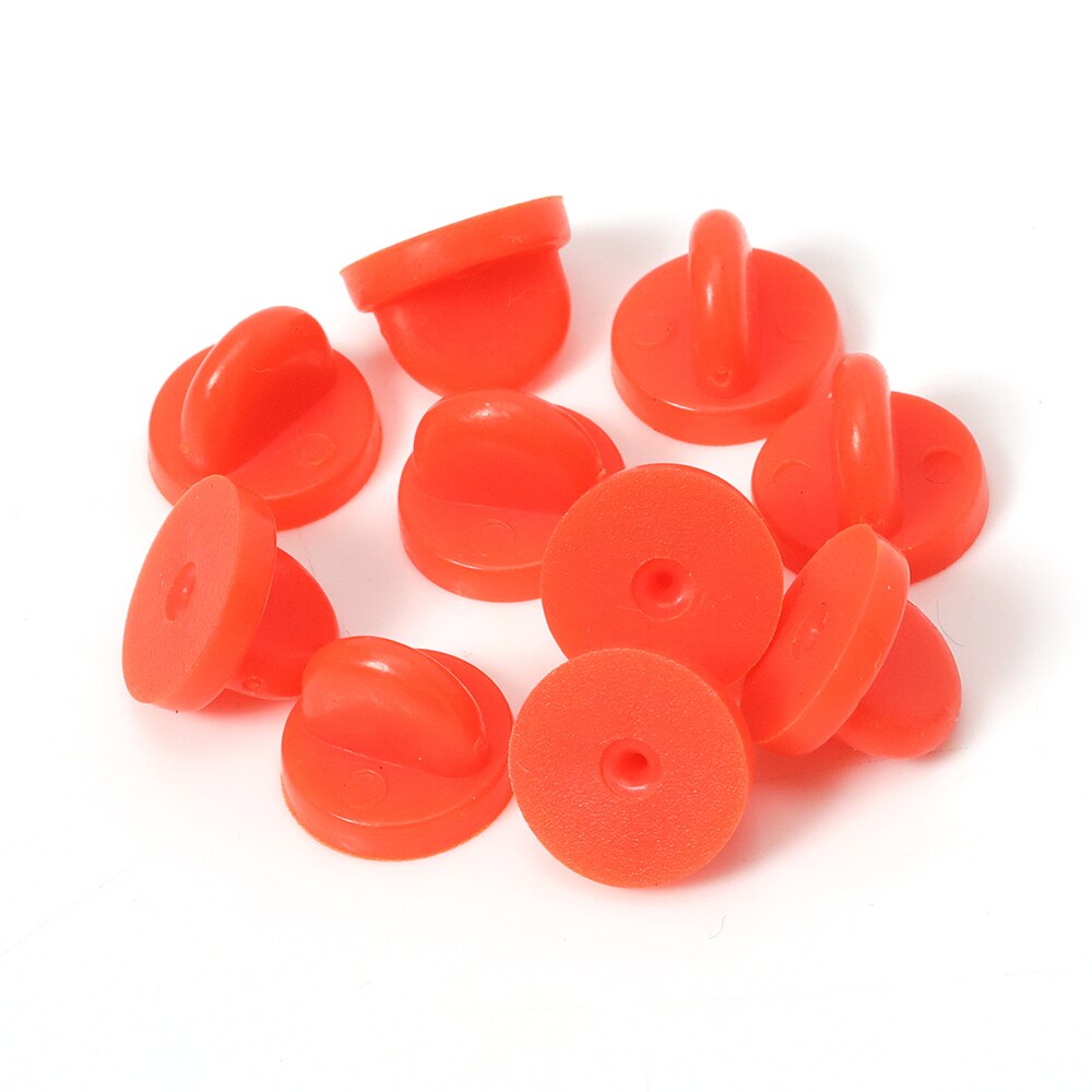 50pcs Rubber Pin Backs Brooch Bukle Button Clasp Clutch Care Cap Nail Tie Back Stoppers Squeeze Badge Holder Jewelry Accessories: Red