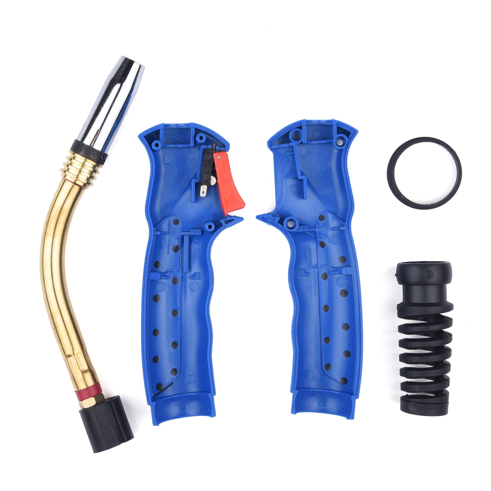 Soplete de soldadura MIG MAG MB, soplete de soldadura con punta de contacto refrigerada por aire, soporte de cuello de cisne, boquilla de Gas, tipo europeo, 15AK 24KD 36KD