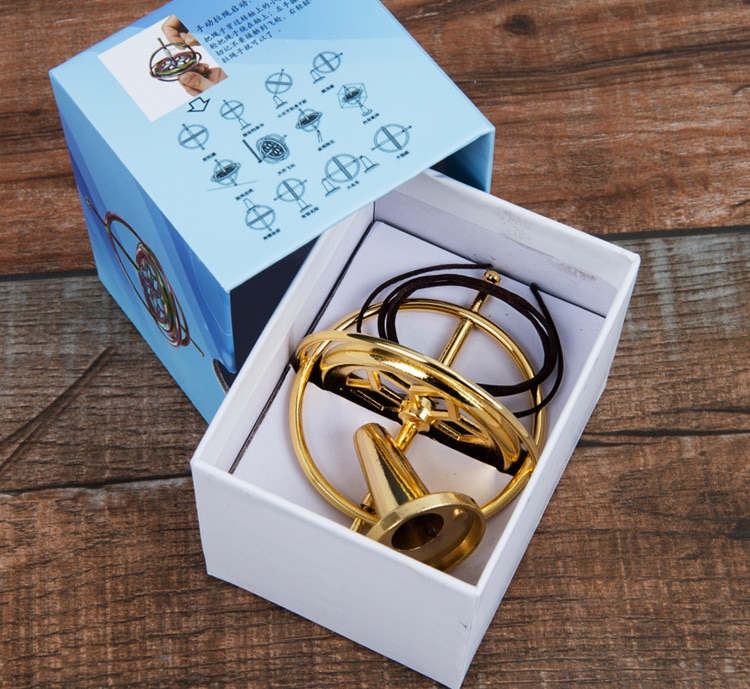 Vetenskapligt pedagogiskt metallfingergyroskop gyro topptryck lindra klassisk leksak traditionell inlärningsleksak för barn