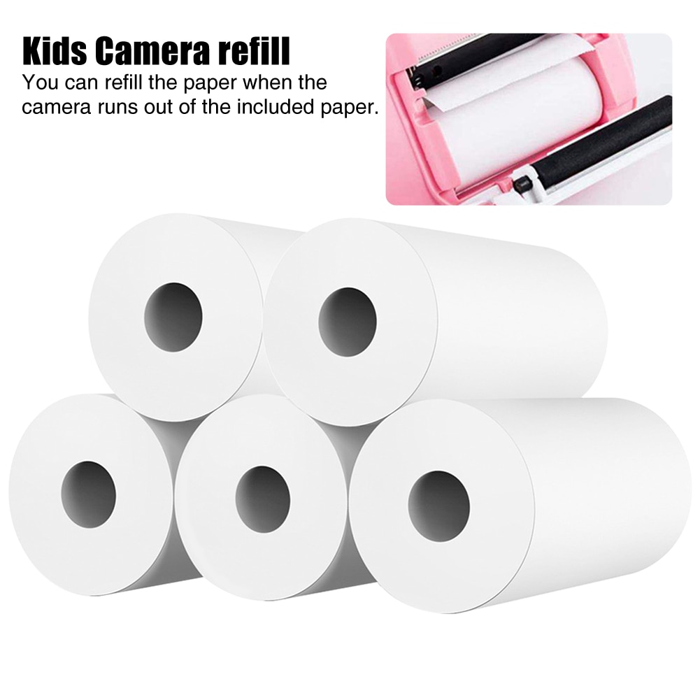 10rolls Kids Camera Accessories Wood Pulp Portable Transfer Instant Print Thermal Paper Universal Photo Smooth