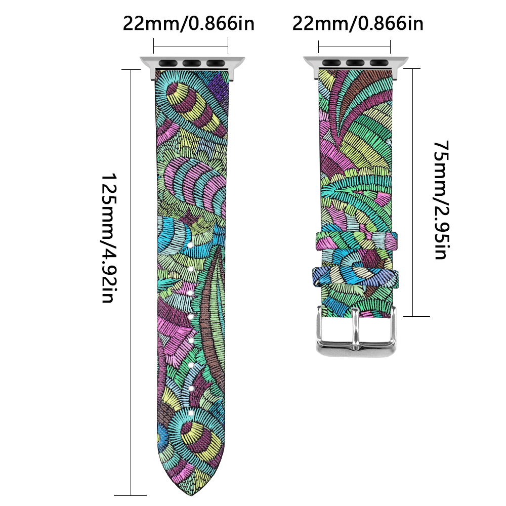 Kleurrijke PU lederen band voor Apple Watch Band 44mm 45mm 42mm 49mm 41mm 40mm 38mm Mannen Vrouwen Band voor Iwatch 9 8 7 6 5 Se Ultra