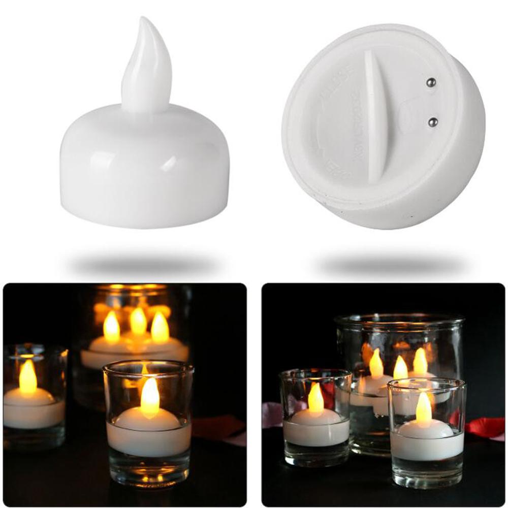 12 unids/pack velas flotantes a prueba de agua LED vela de té luz de vela electrónica sin llama lámpara de vela para baño SPA Pray