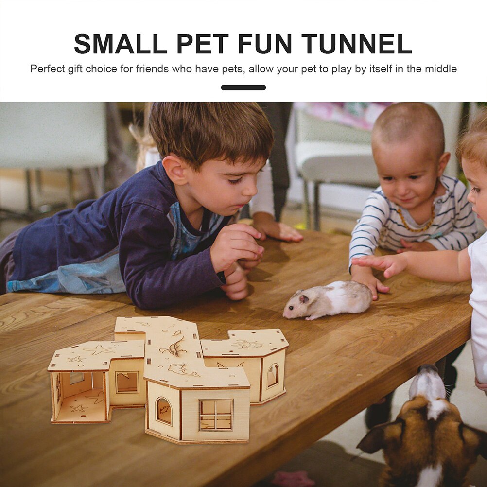 2pcs Toys Hamster Tunnel Maze Natural Hamster Hamster Exercising Pet Habitat House for Pet Shop Home Hamster