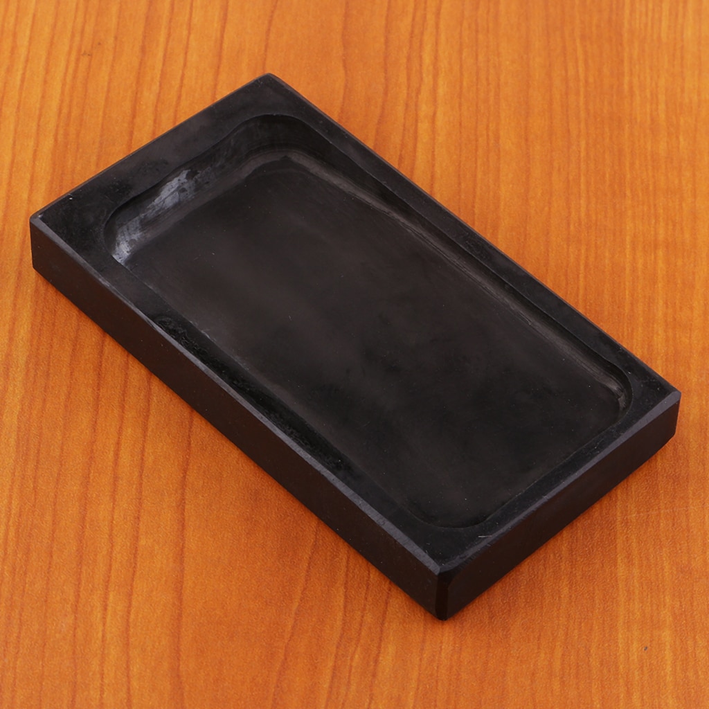 Black Ink Stone for Chinese Calligraphy and Sumi Painting,Natural Inkstone makes the Ink Smooth and Delicate