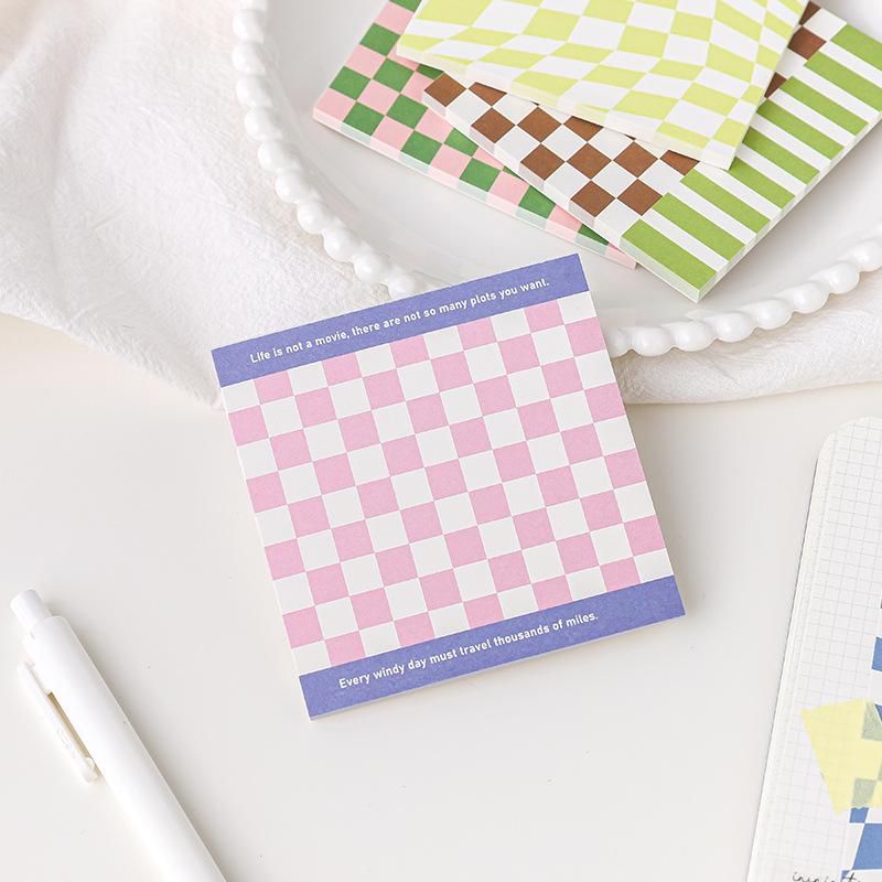 MOHAMM 30 PCS Check Pattern Grid Memo Pads for Notebooks Scrapbooks Cute School Supplies Planners