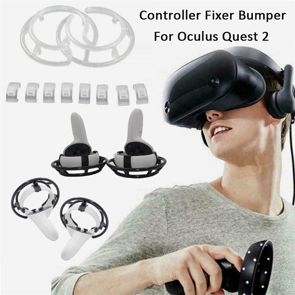 1 Set Vr Controller Fixer Bumper Voor Oculus Quest 2 Vr Headset Handvat Bumper Beschermende Houder Gamepad Accessoire