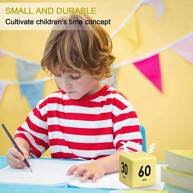 Time Cube-Timer Kitchen Timer Gravity Sensor Flip Timer Exercise Game Timer 15-20-30-60 Minutes for Meditation