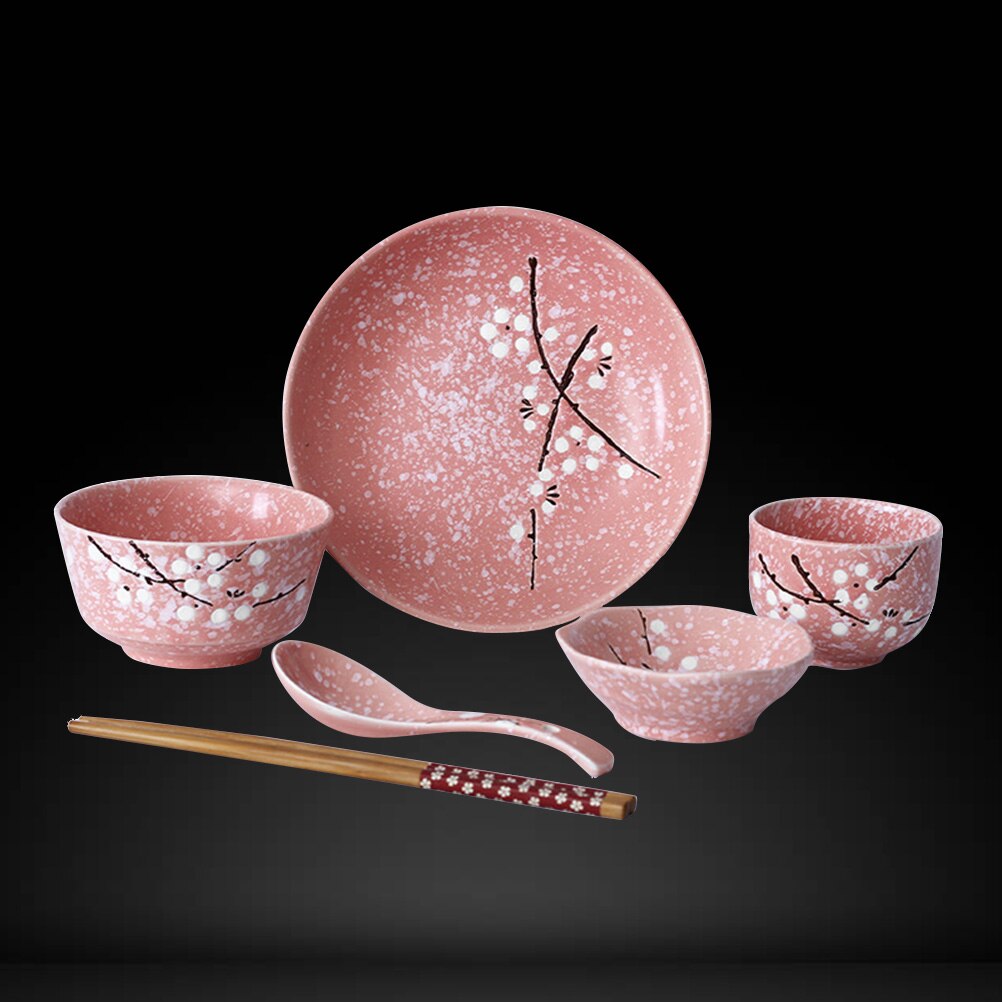 6pcs Japanese Style Ceramic Tableware Set Household Cutlery Ceramic Dinnerware Set )