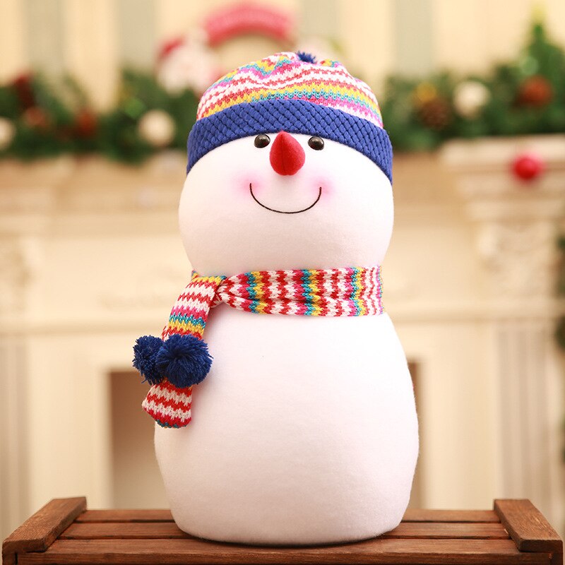 Cute Red Snowman Christmas Decorations for Home Foam Snowman Xms Tree Decors Kids Xmas Winter Ornaments Navidad: Blue M
