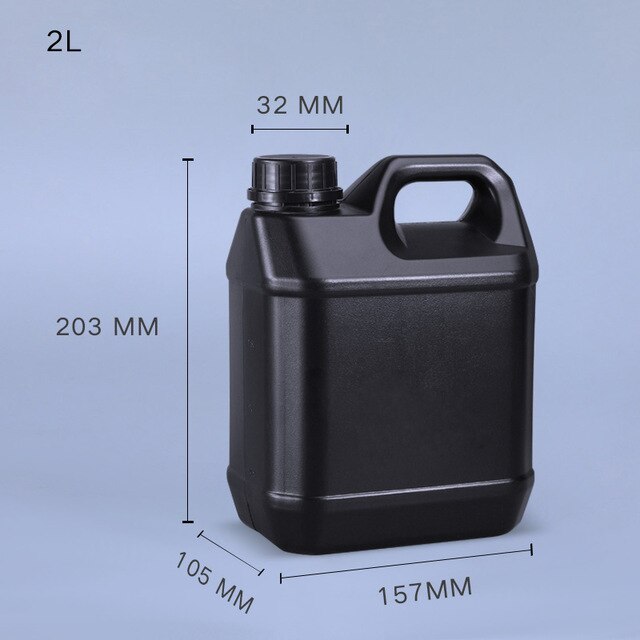 Tom 2l plastdunkar kemikaliefat alkohol vätska läckagesäker påfyllningsbar flaska livsmedelsgodkänd behållare 1 st: 2l svarta