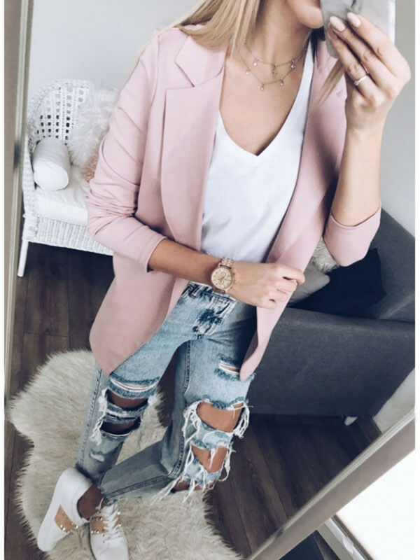 Chaqueta Casual de manga larga de mujer abrigo de negocios partes de arriba tipo americana prendas de vestir traje