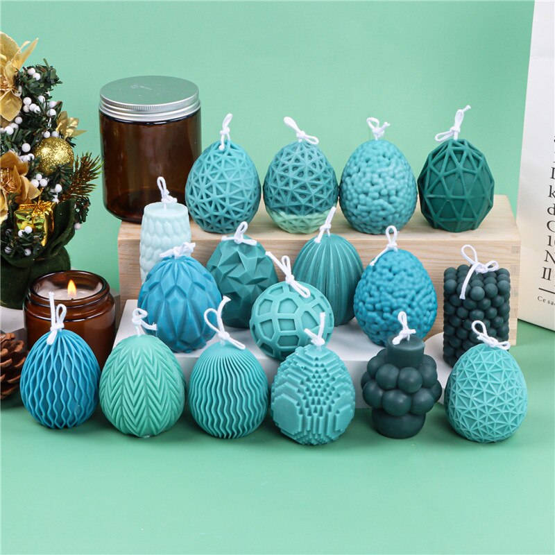 9 Pasen Geometrische Eieren Siliconen Kaars Mal Voor Desktop Decoratie Gips Chocolade Aromatherapie Kaars Siliconen Mal