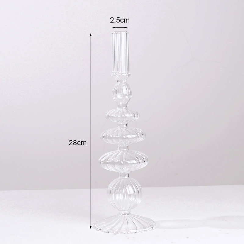 Portavelas de cristal para decoración de boda, candelabro de Color hecho a mano, florero, centro de mesa, decoración nórdica Vintage para el hogar: YELLOW