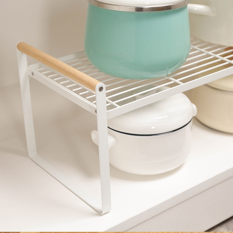 Kitchen Organization Storage Stackable Wide Countertop Organizer Spices Rack Counter Shelf Cabinet Cupboard Under Sink Shelfs