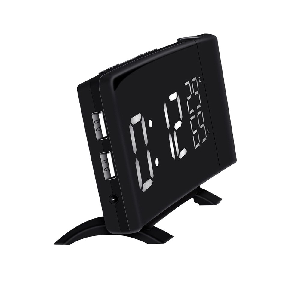Dimmable FM Radios Desktop Digital Projection Temperature Display Snooze Function Sleep Timer Led USB Charging Alarm Clock