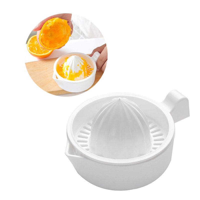 Mini Plastic Dubbele Laag Huishouden Handmatige Citruspers Oranje Citroen Fruit Knijper Cup Met Handvat Schenktuit Draagbare