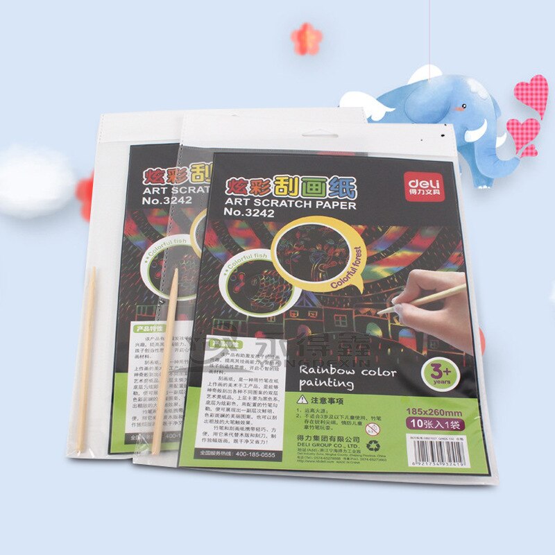 3242 Scratch Art Paper Children 16K Colorful Scratch Drawing Paper