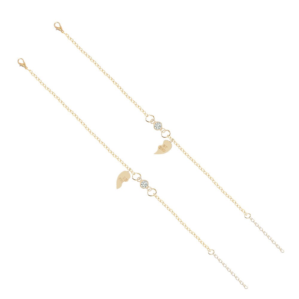 Charm 2 Stks/set Beste Vrienden Armbanden Voor Vrouwen Meisjes Leuke Gold Puzzel Hart Armbanden Vriendschap Voor Altijd Bff Sieraden