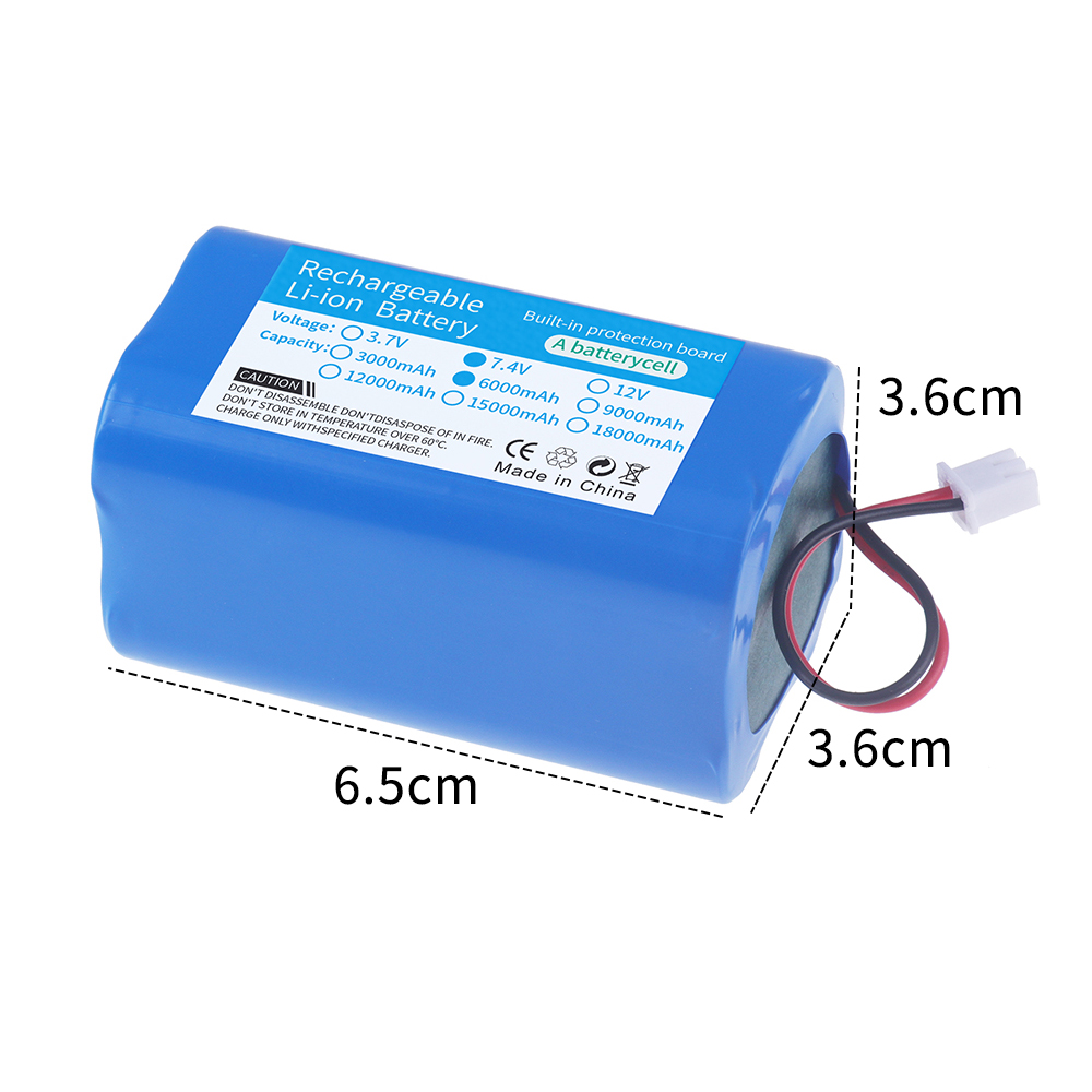 7.4V 18650 lithium battery 6000mAh/9000mAh 12000mAh Rechargeable battery pack megaphone speaker protection board+XH-2P Plug