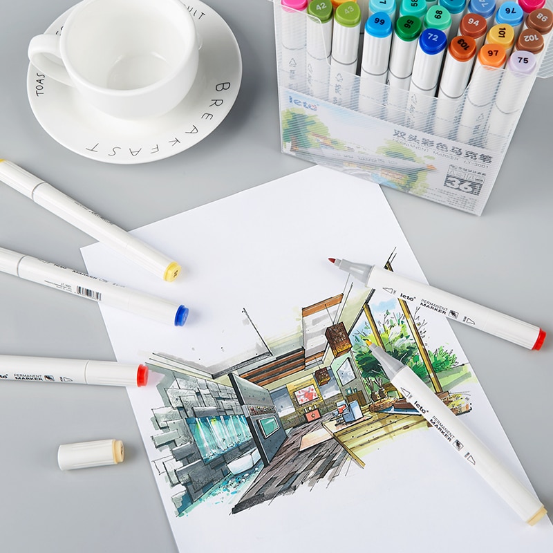 Copic Markers Sketch Painted 60 Colors Twin Brush Finecolour Touch Manga Drawing Alcohol Oily Double-End Dot Pen Bookmark Art