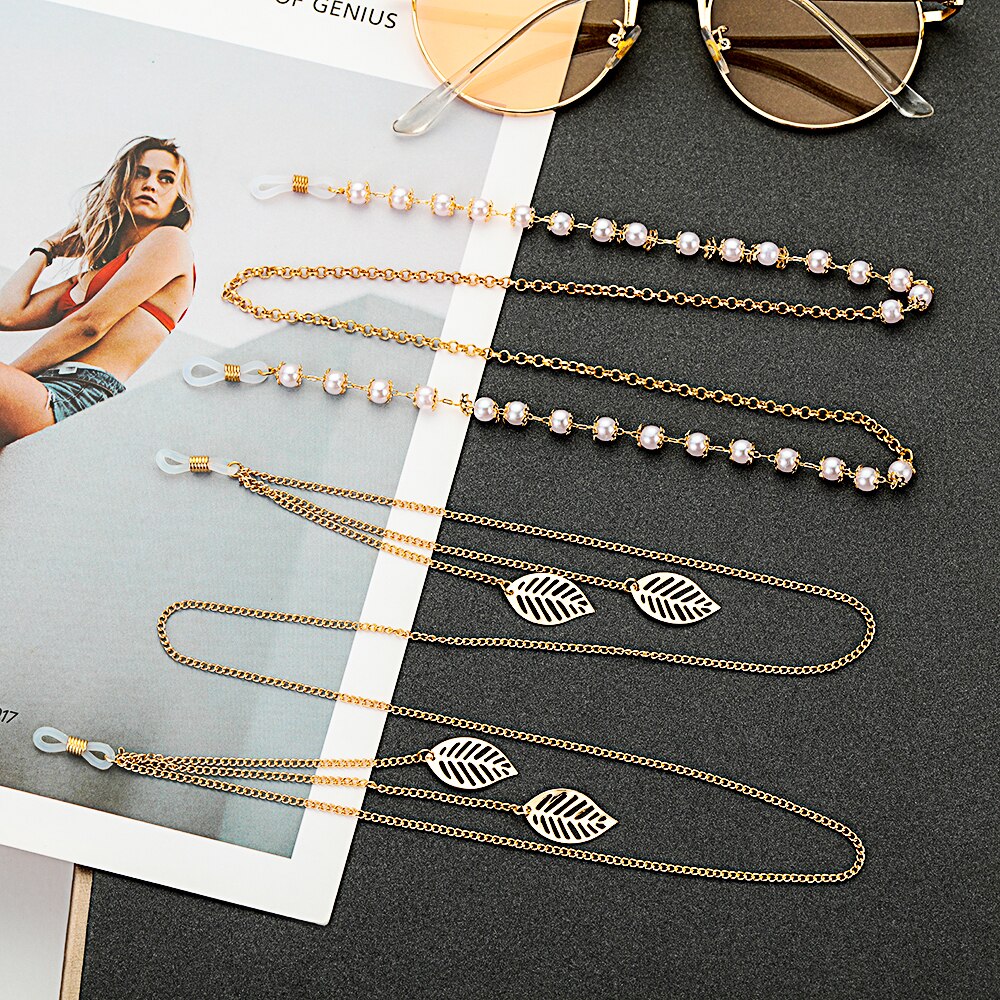 unisexe Anti-perte lunettes lanière perles lunettes de soleil chaînes lunettes de lecture retenue lunettes sangle support cordon collier