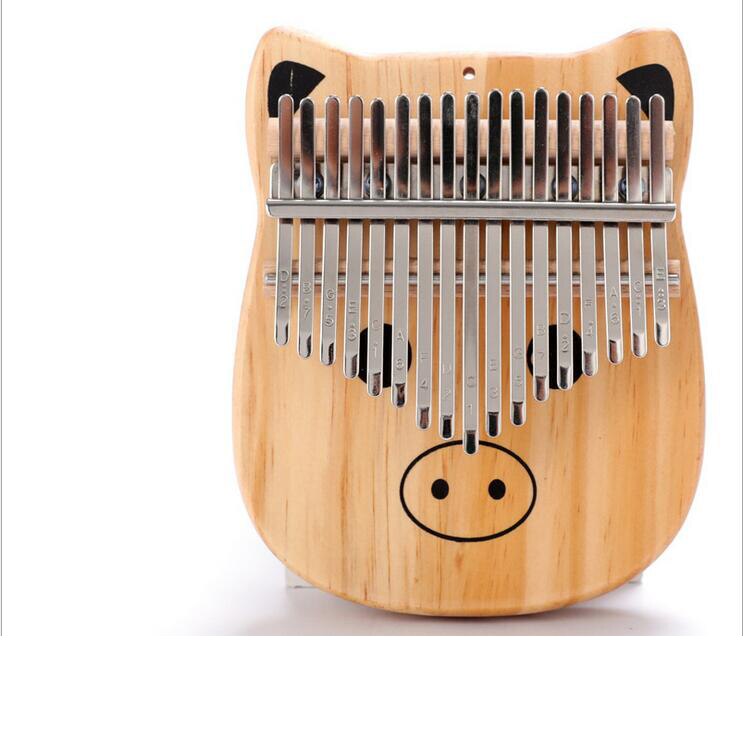 Kalimba-17 Keys Cartoons Thumb Piano, Perfect Christmas for Kids and Adult Ancient Mbira Finger Mbira Made with Solid Wood: Cute Pig