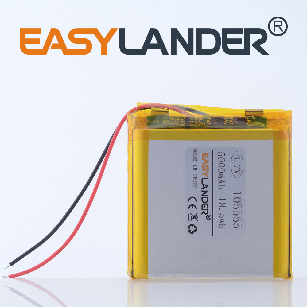 3.7V 105555 5000mAh Rechargeable Lithium Li-ion Li Polymer Battery
