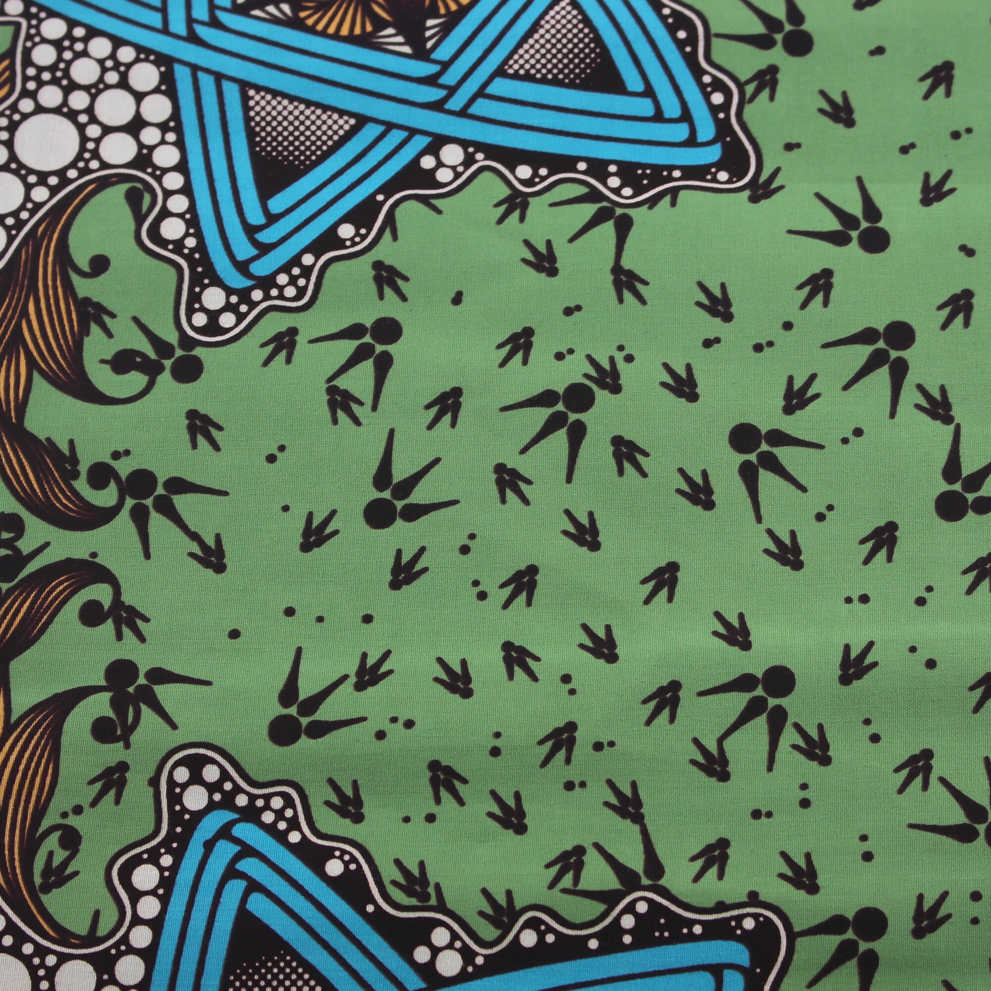 African Cotton Nigeria Ankara Green Print Wax Veritable Guarantee Real Wax