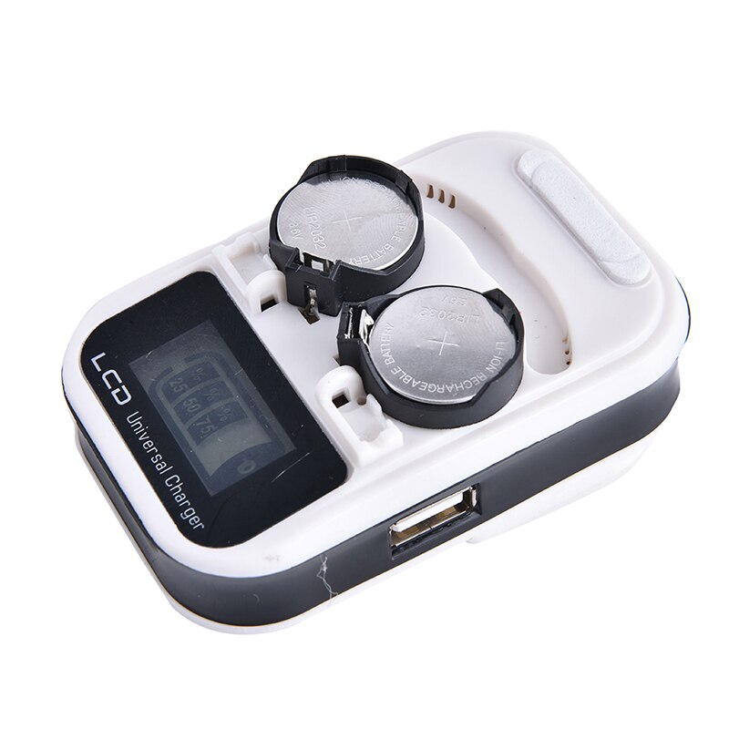 LIR2032 LIR2025 LIR2016 3.6V Rechargeable Lithium Button Cell Coin Battery Charger LCD Indicator intelligent US Plug 2-Slot