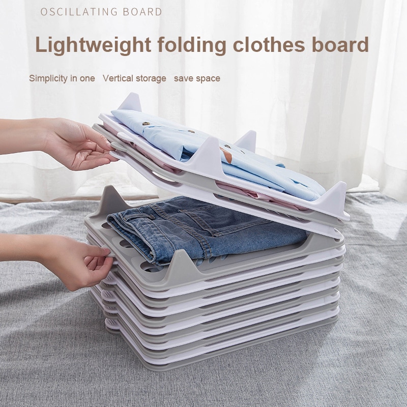 1PC Fold Garment Board Plastic Multi-function Fast Folding Board Clothes T-shirt Sweater Storage Organizing Rack for Wardrobe
