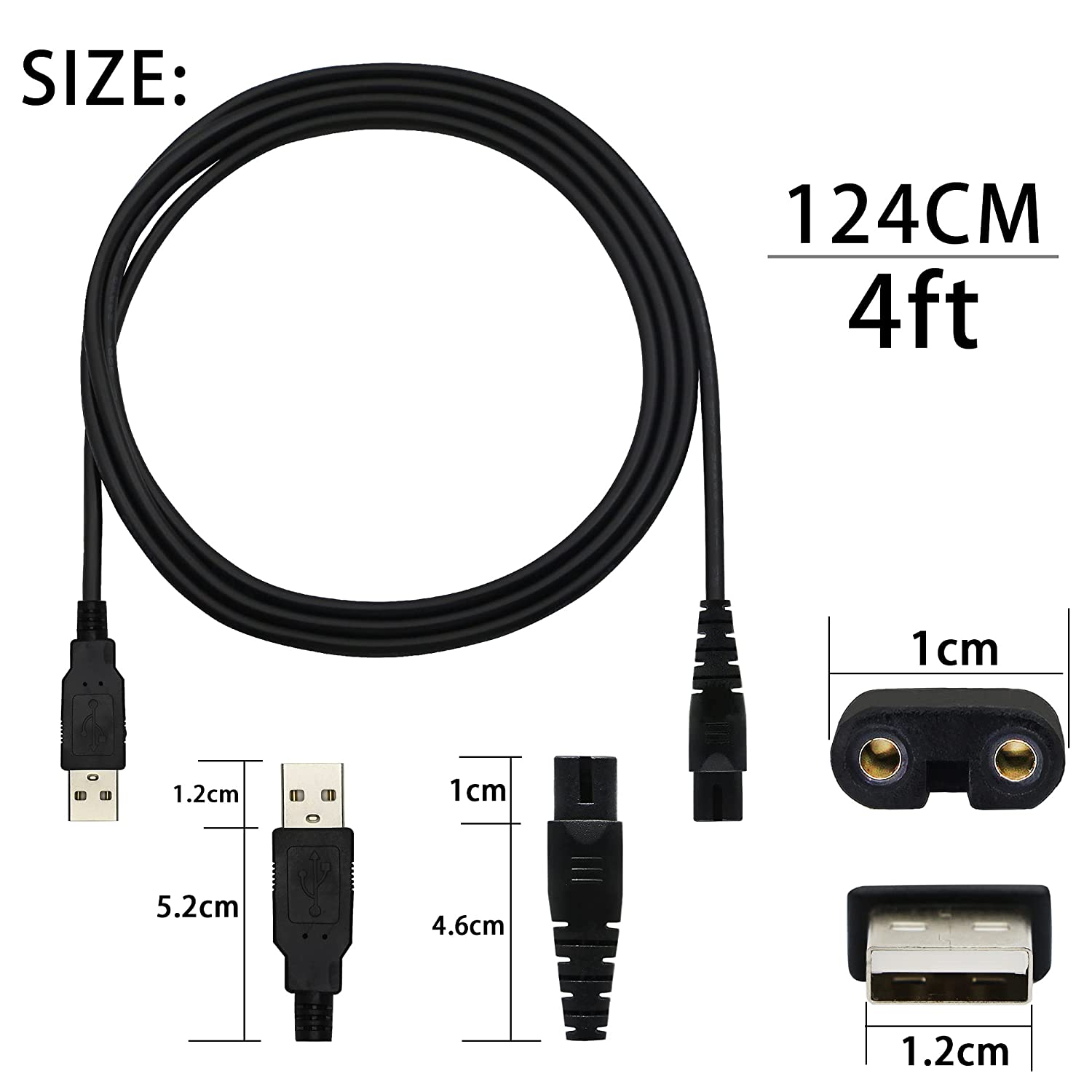 Usb Hoofd Scheerapparaat Netsnoer Mens Baard Trimmer Kabel Elektrische Mannen Scheerapparaat Schoonmaken Bursh Usb Datakabel 5V Vervanging Opladen