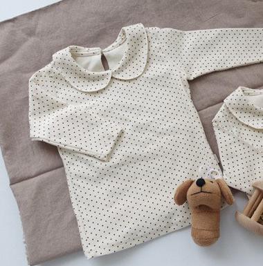 2022 Herfst/Winter Mode Peuter Kinderen Baby Jongens Meisjes Pop Kraag Katoen Lange Mouwen Blouse Dieptepunt Tops kleding: dot / 24M